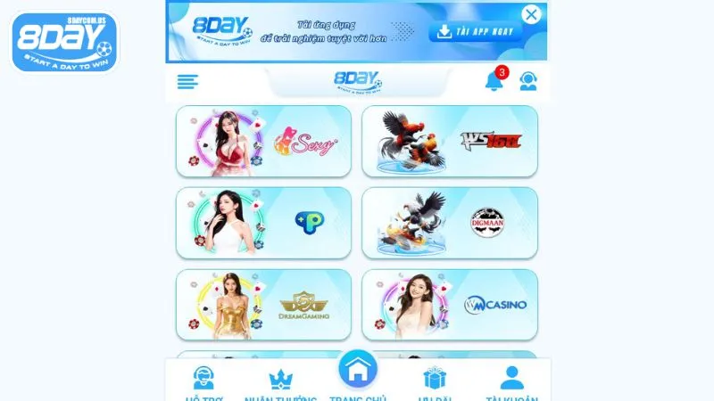 Casino hợp pháp - Cá cược an toàn và minh bạch cùng 8Day 5 8Day là casino hoạt động hợp pháp uy tín nhất