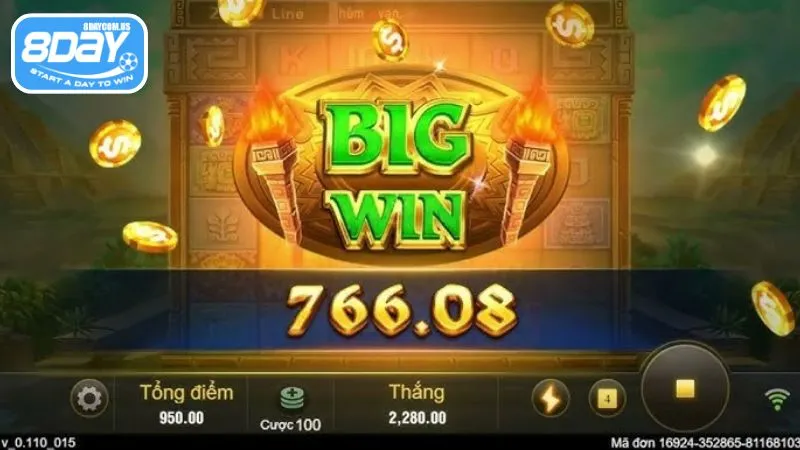 Nổ hũ Đế Vương 8Day - Đồ hoạ 3D bắt mắt, Jackpot siêu khủng 4 Game có tính năng sụp đổ giúp kéo dài chuỗi thắng