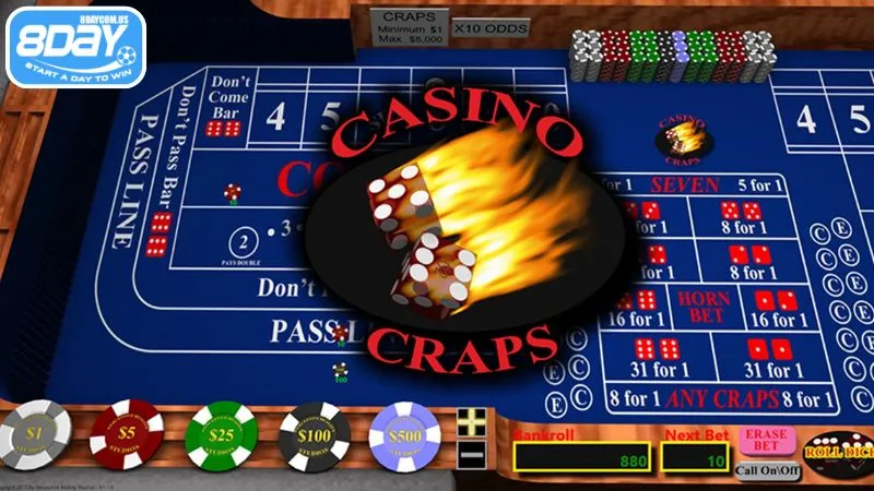 Craps 8Day - Hướng dẫn cách chơi nhận thưởng lớn tại 8Day 2 Game Craps có cách chơi mới lạ, thú vị