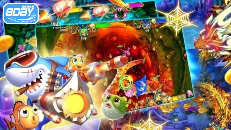 Bắn cá đại dương 8Day - Trải nghiệm săn cá nhận thưởng lớn 5 Game săn cá đại dương có nhiều tính năng đặc biệt