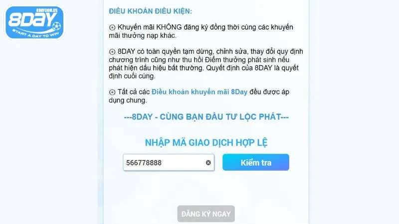 Thưởng nạp lại mỗi ngày - Cơ hội vàng cho cược thủ tại 8Day 4 Hướng dẫn nhận ưu đãi nhanh cho người chơi