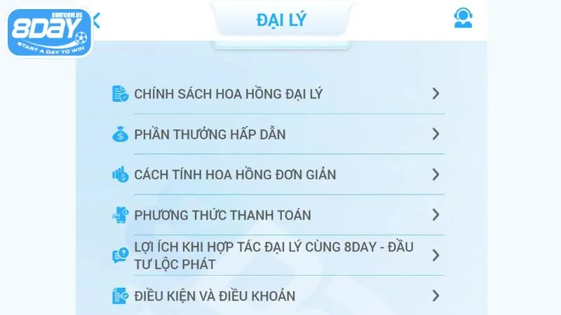 đại lý 8Day 2 Người chơi cần tuân thủ chính sách đại lý của 8Day
